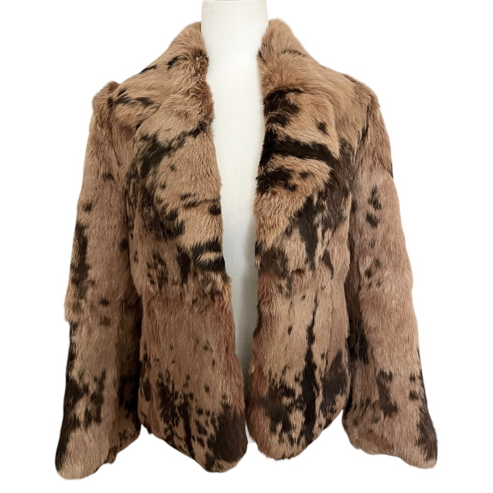 Women's Tan and Brown Fur Jacket